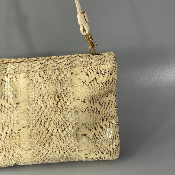 Jennifer Moore Vintage Genuine Yellow Snake Skin Small Crossbody Purse/Bag - Picture 6 of 14